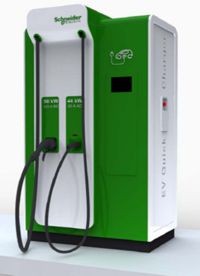 Borne de charge rapide mixte Mode 3 / Mode 4 Schneider